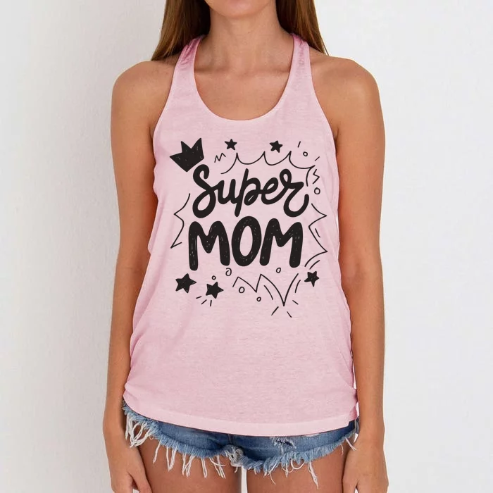 Super Mom Mothers Day Women's Knotted Racerback Tank