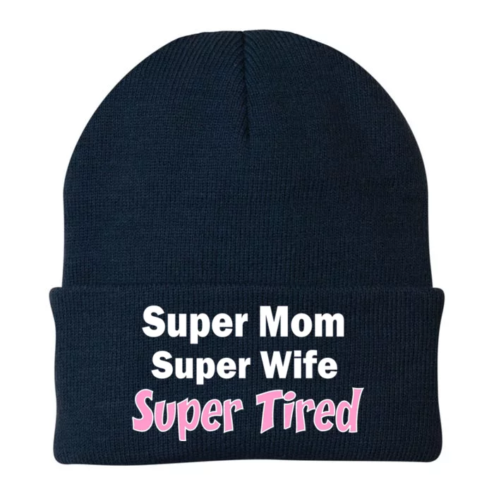 Super Mom Super Wife Super Tired Knit Cap Winter Beanie