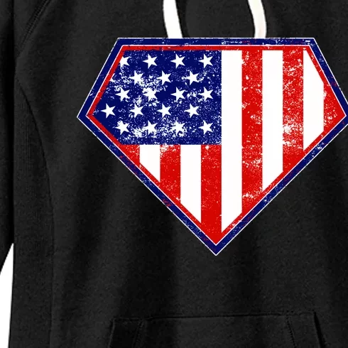 Super Patriot US Flag Women's Fleece Hoodie