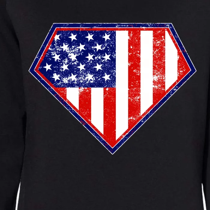 Super Patriot US Flag Womens California Wash Sweatshirt