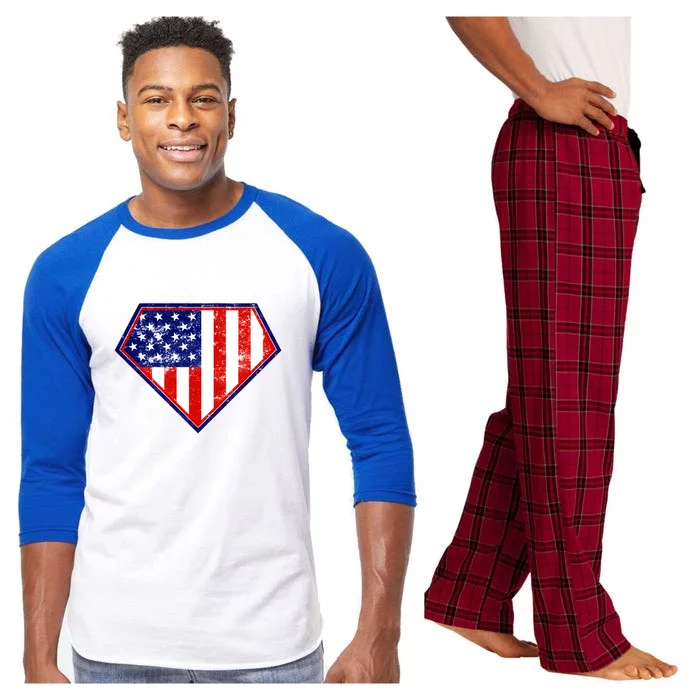 Super Patriot US Flag Raglan Sleeve Pajama Set