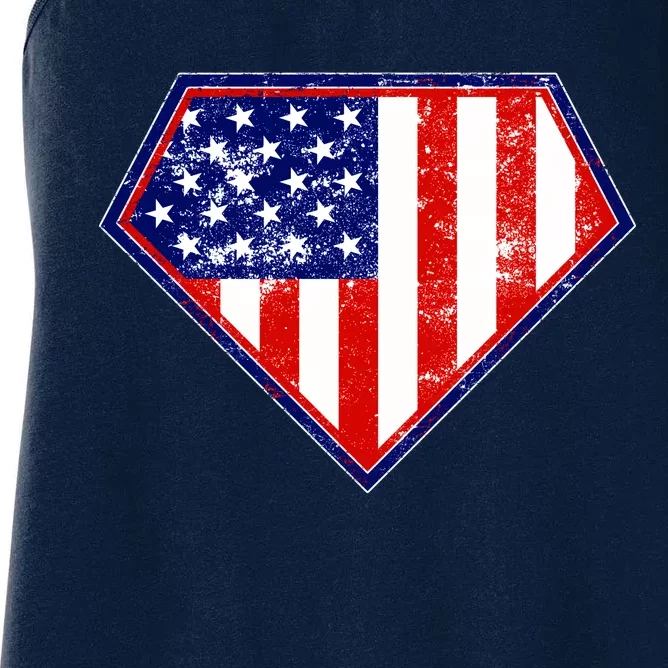 Super Patriot US Flag Women's Racerback Tank