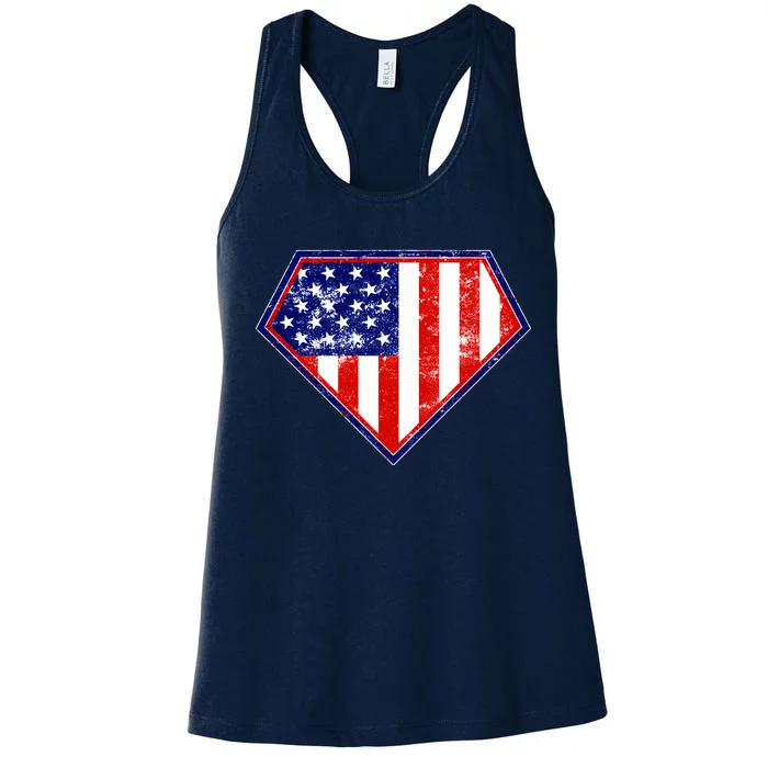 Super Patriot US Flag Women's Racerback Tank