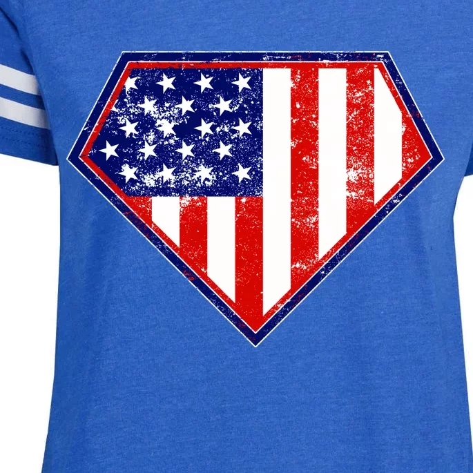 Super Patriot US Flag Enza Ladies Jersey Football T-Shirt