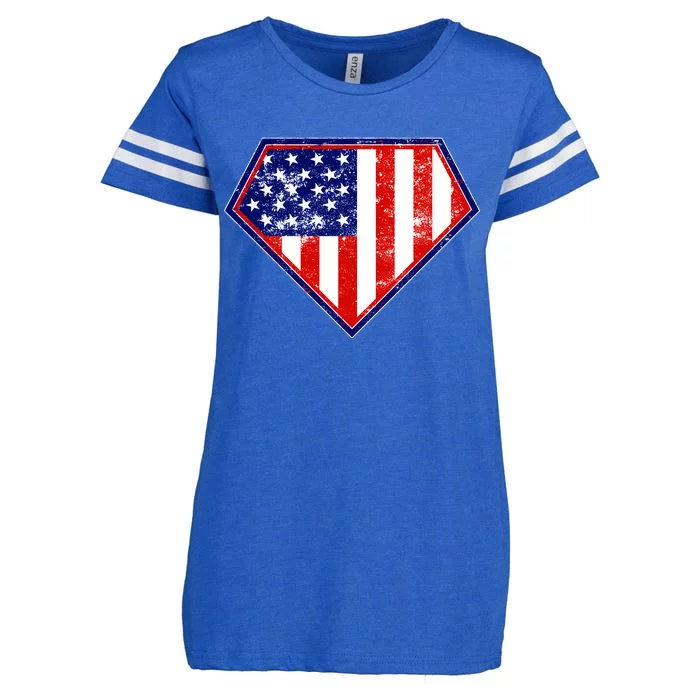 Super Patriot US Flag Enza Ladies Jersey Football T-Shirt