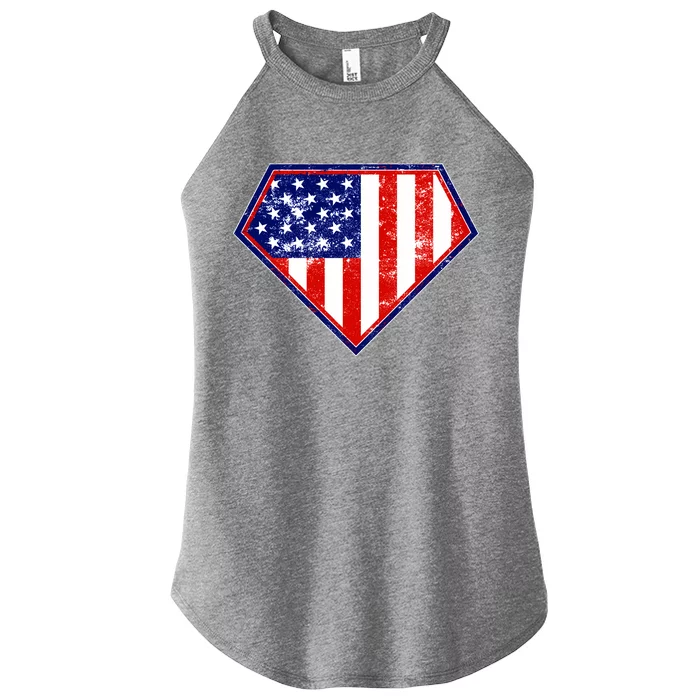 Super Patriot US Flag Women’s Perfect Tri Rocker Tank