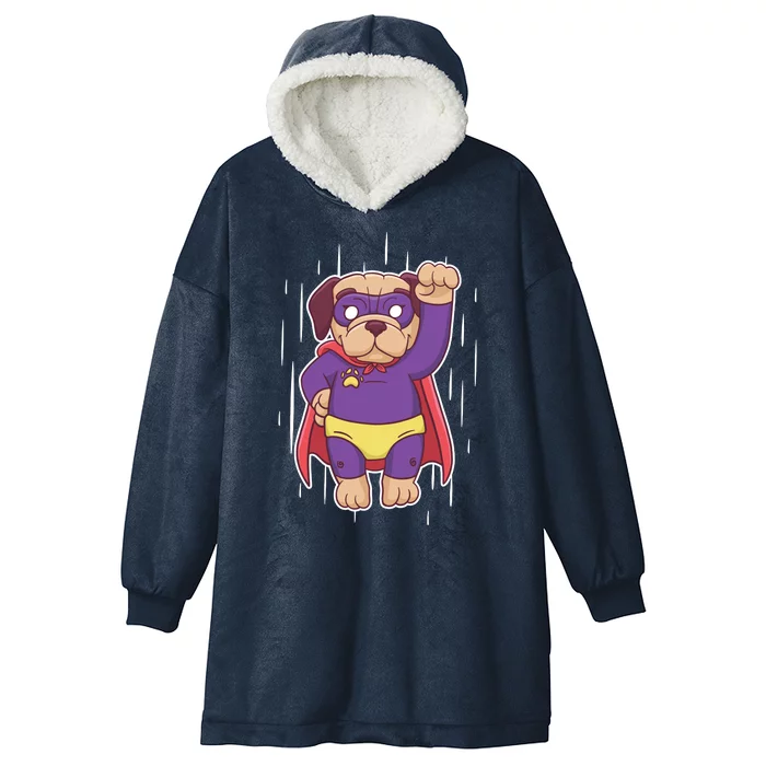 Super Pug Hooded Wearable Blanket