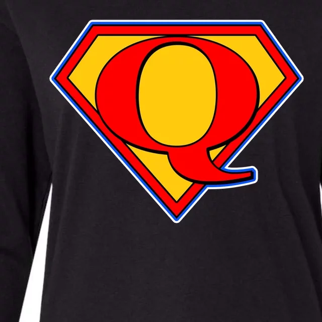 Super Qanon Logo Womens Cotton Relaxed Long Sleeve T-Shirt