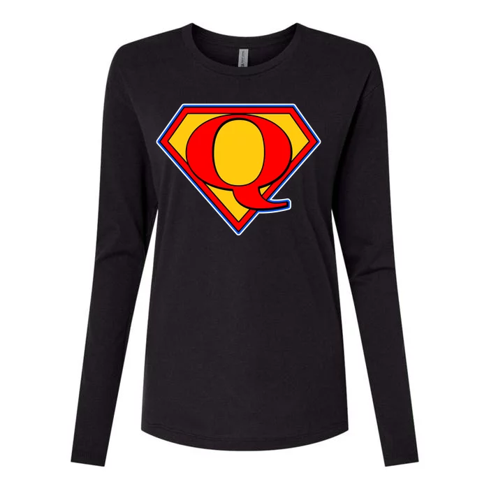 Super Qanon Logo Womens Cotton Relaxed Long Sleeve T-Shirt