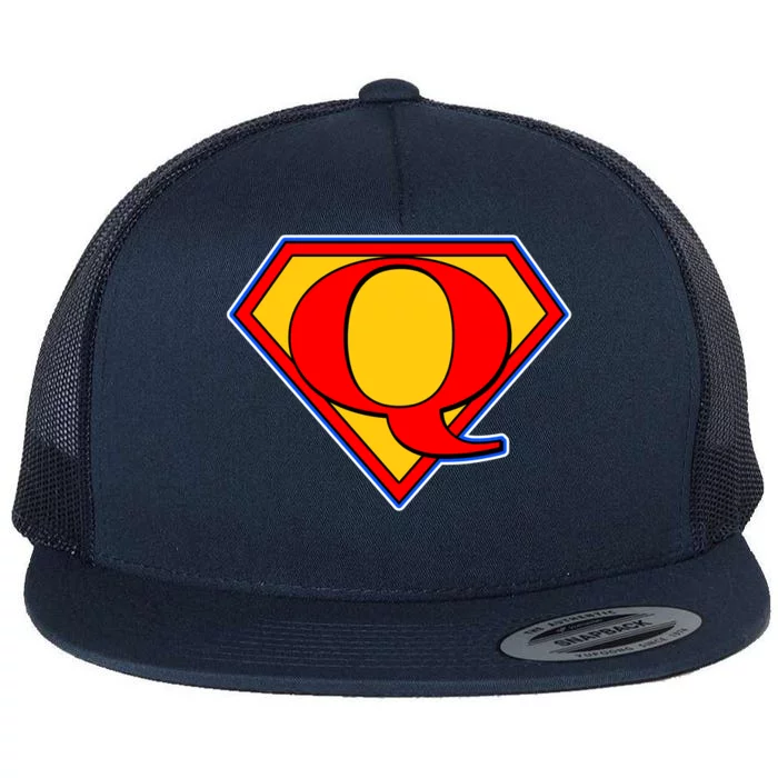 Super Qanon Logo Flat Bill Trucker Hat