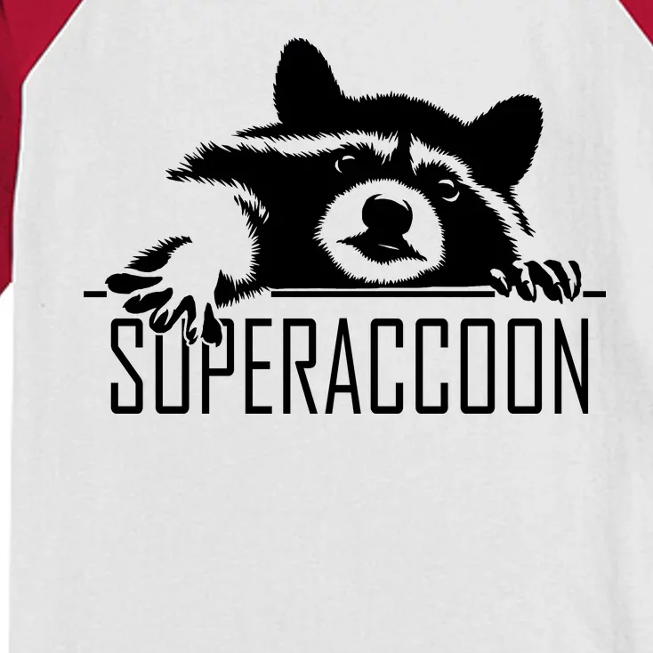 Super Raccoon Superraccon Trash Panda Kids Colorblock Raglan Jersey