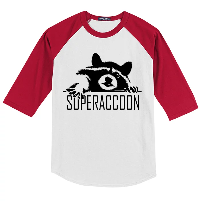 Super Raccoon Superraccon Trash Panda Kids Colorblock Raglan Jersey