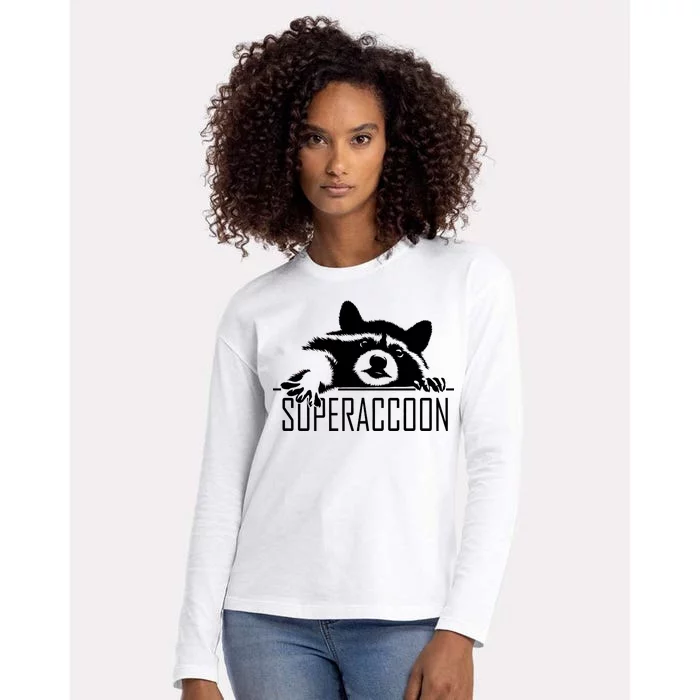 Super Raccoon Superraccon Trash Panda Womens Cotton Relaxed Long Sleeve T-Shirt