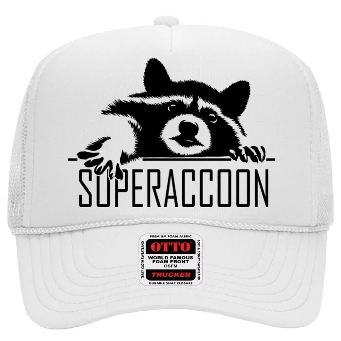 Super Raccoon Superraccon Trash Panda High Crown Mesh Trucker Hat