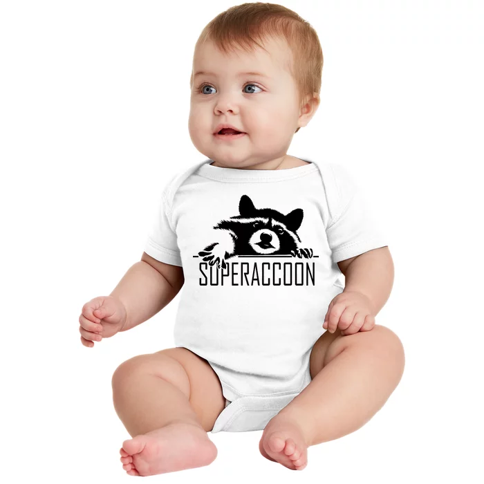 Super Raccoon Superraccon Trash Panda Baby Bodysuit