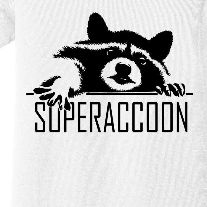 Super Raccoon Superraccon Trash Panda Baby Bodysuit