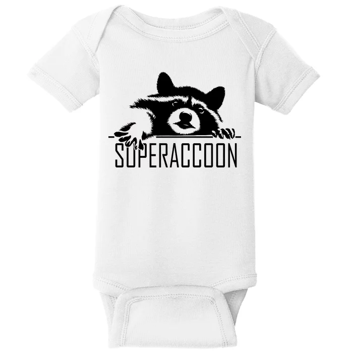 Super Raccoon Superraccon Trash Panda Baby Bodysuit