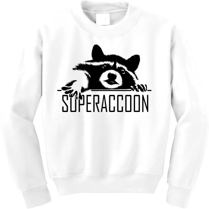 Super Raccoon Superraccon Trash Panda Kids Sweatshirt