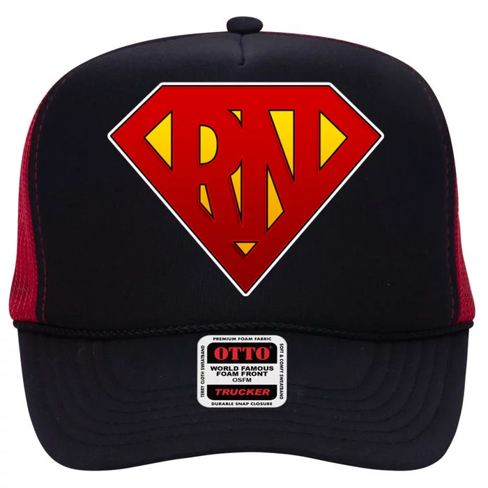 Super RN Registered Nurse High Crown Mesh Trucker Hat