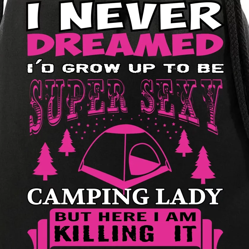 Super Sexy Camping Lady Drawstring Bag