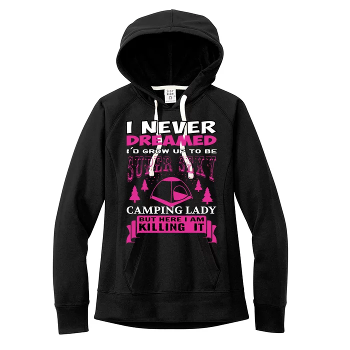 Super Sexy Camping Lady Women's Fleece Hoodie