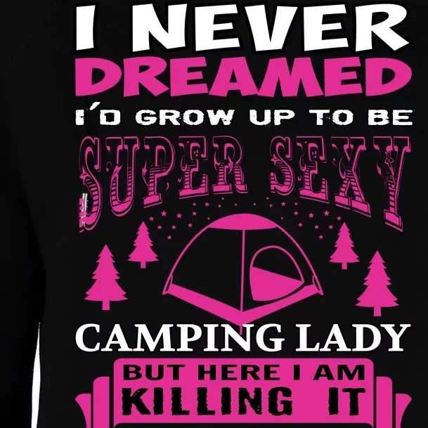 Super Sexy Camping Lady Womens Funnel Neck Pullover Hood