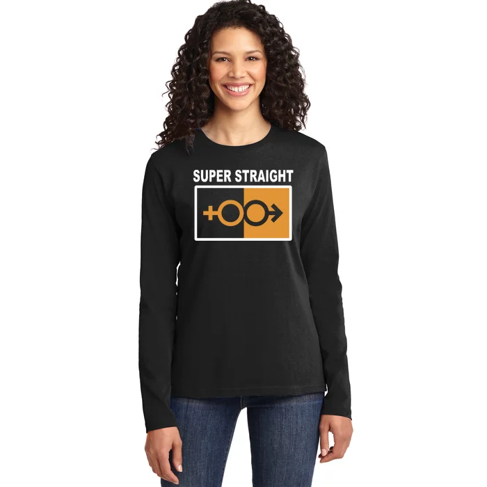 Super Straight Pride Bar Style Ladies Long Sleeve Shirt