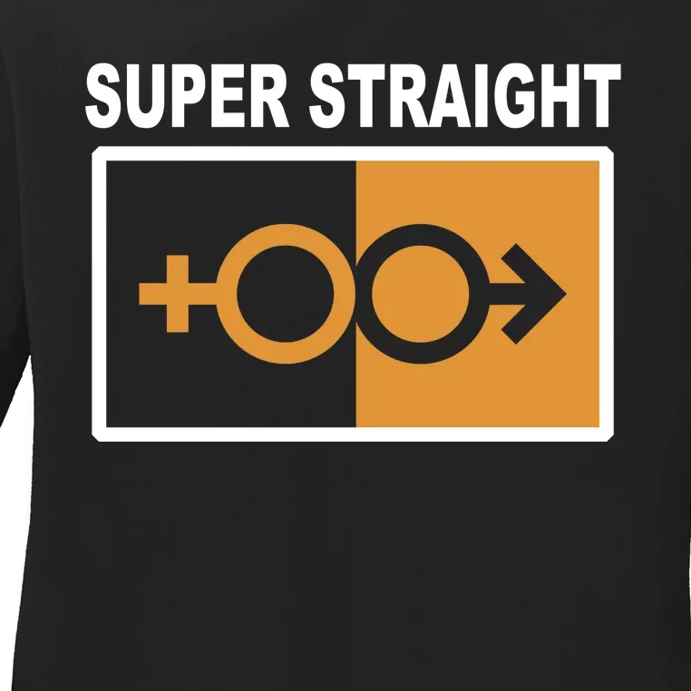 Super Straight Pride Bar Style Ladies Long Sleeve Shirt