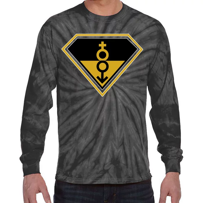 Super Straight Pride Superhero Tie-Dye Long Sleeve Shirt