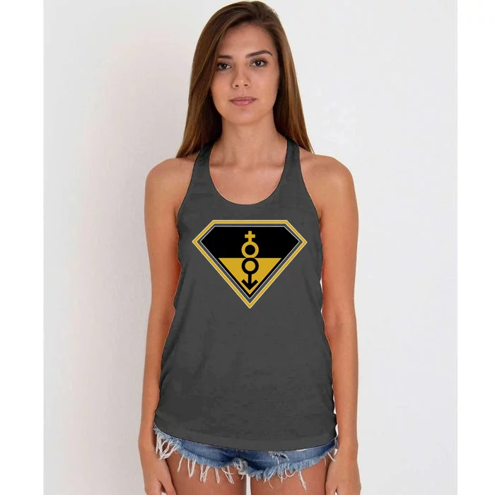 Super Straight Pride Superhero Women's Knotted Racerback Tank