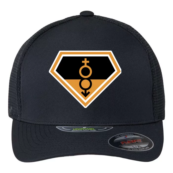 Super Straight Superhero Comic Logo Flexfit Unipanel Trucker Cap