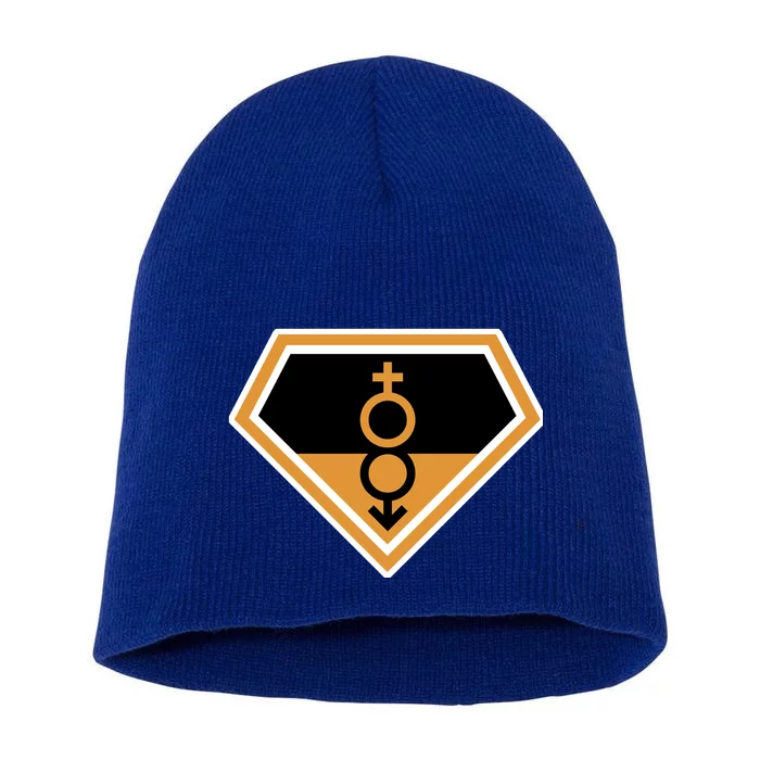 Super Straight Superhero Comic Logo Short Acrylic Beanie