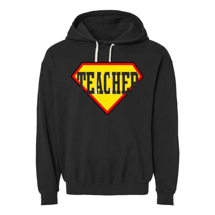 Super Teacher Hero Garment-Dyed Fleece Hoodie