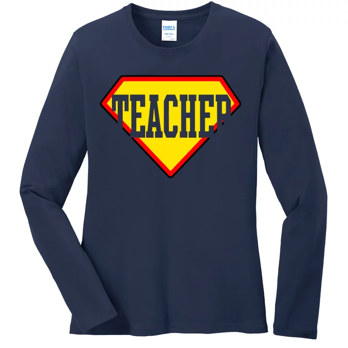 Super Teacher Hero Ladies Long Sleeve Shirt