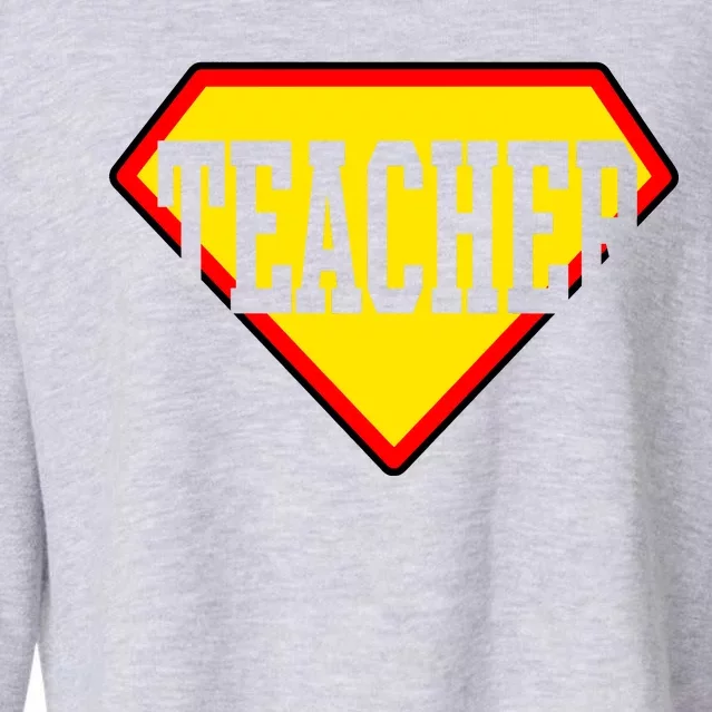 Super Teacher Hero Cropped Pullover Crew