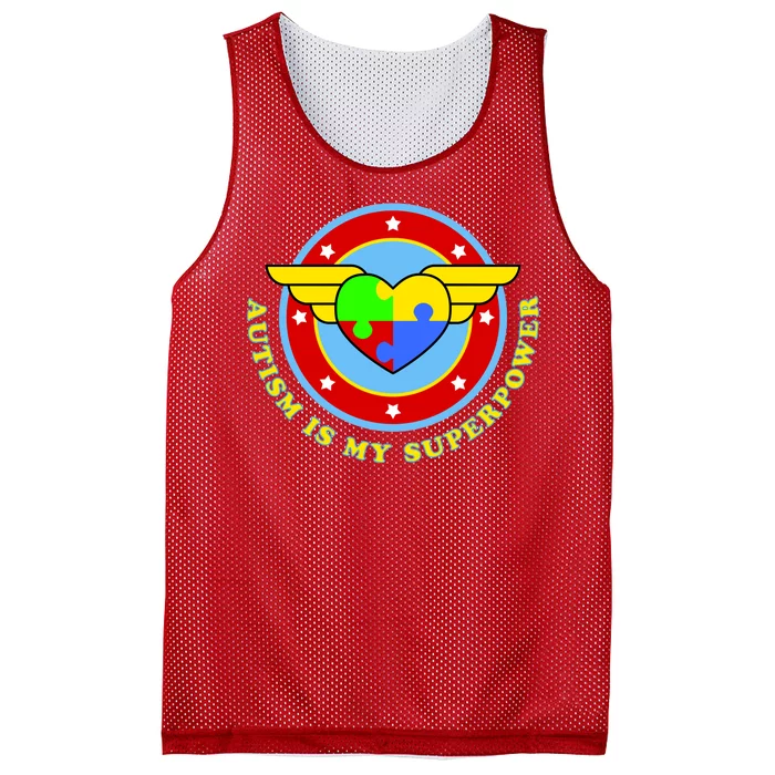 Super Woman Autism Is My Superpower Mesh Reversible Basketball Jersey Tank