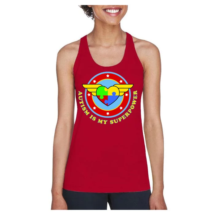 Super Woman Autism Is My Superpower Women's Racerback Tank