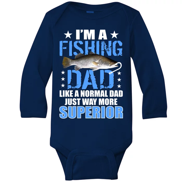 Superior Fishing Dad Baby Long Sleeve Bodysuit