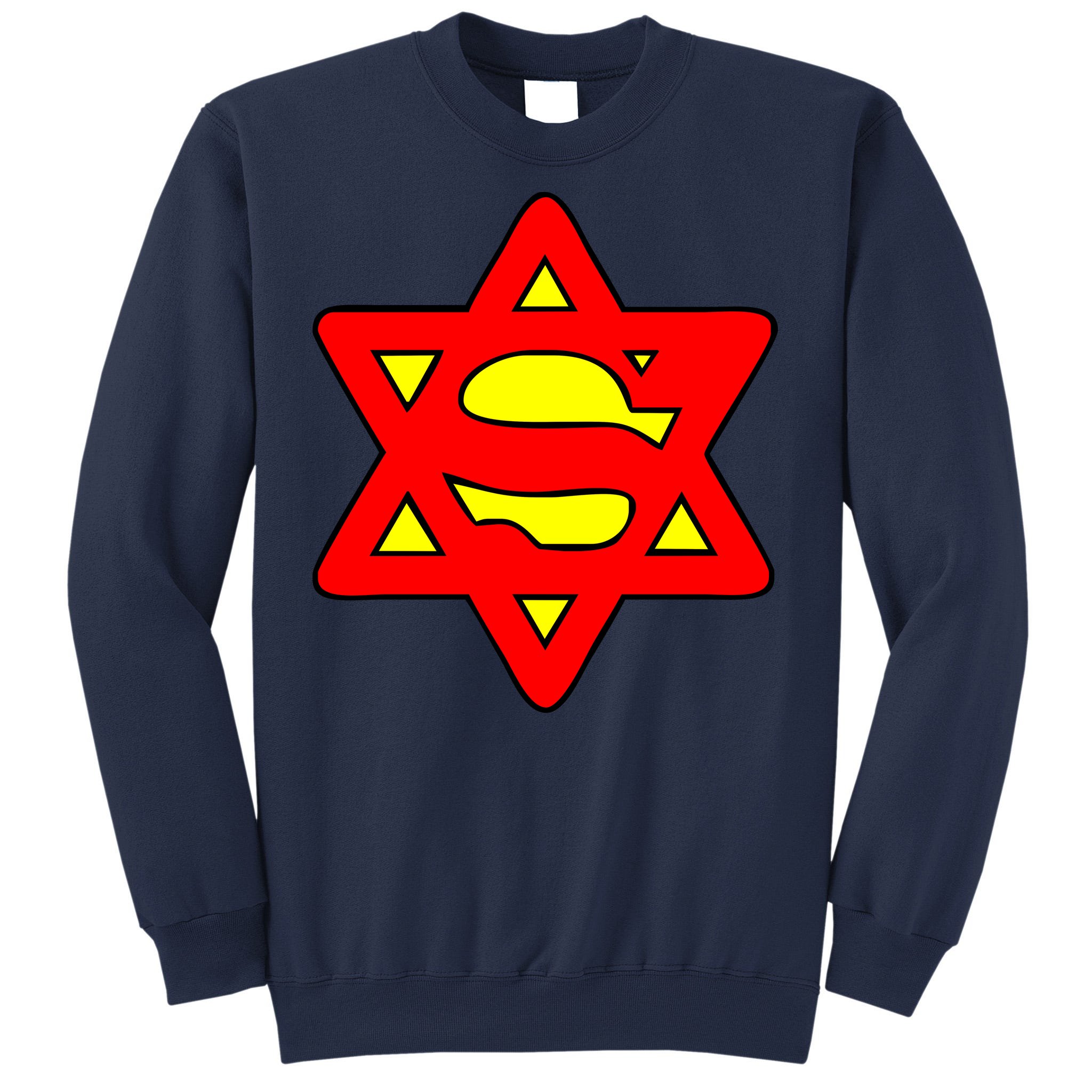 New Printed Hoodie Cotton Sweatshirt w/ "Super Jew" Superman & Star of David 