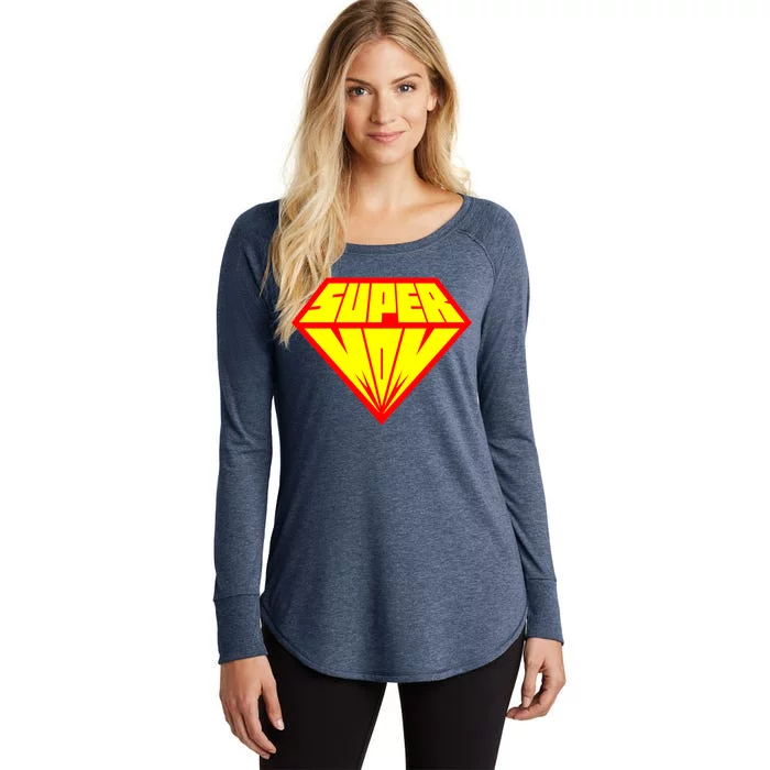 Supermom Super Mom Crest Women's Perfect Tri Tunic Long Sleeve Shirt