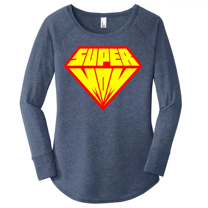 Supermom Super Mom Crest Women's Perfect Tri Tunic Long Sleeve Shirt