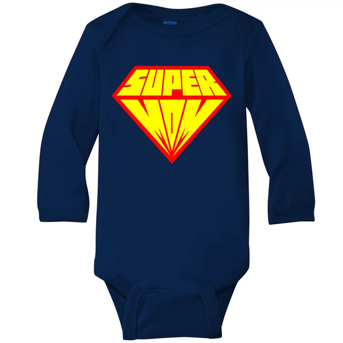 Supermom Super Mom Crest Baby Long Sleeve Bodysuit