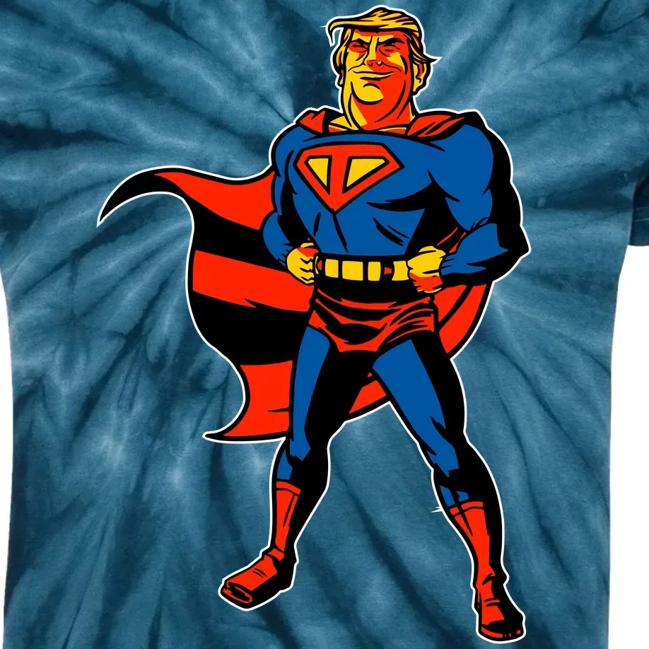 Supertrump Super Donald Trump President 2020 Kids Tie-Dye T-Shirt