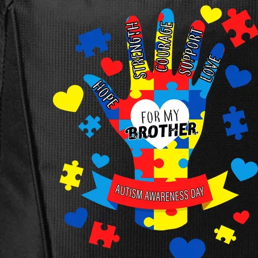 Support Autism Awareness Day For My Brother City Backpack