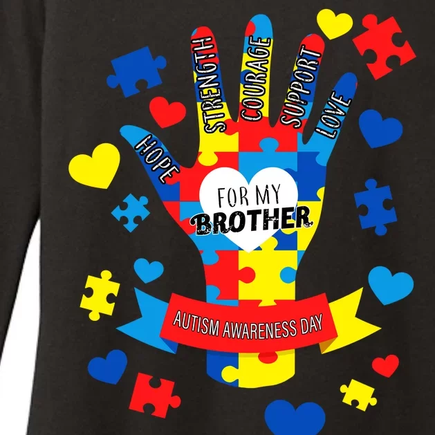 Support Autism Awareness Day For My Brother Womens CVC Long Sleeve Shirt