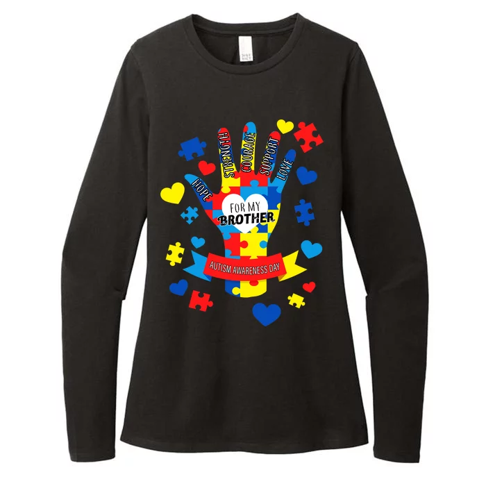 Support Autism Awareness Day For My Brother Womens CVC Long Sleeve Shirt