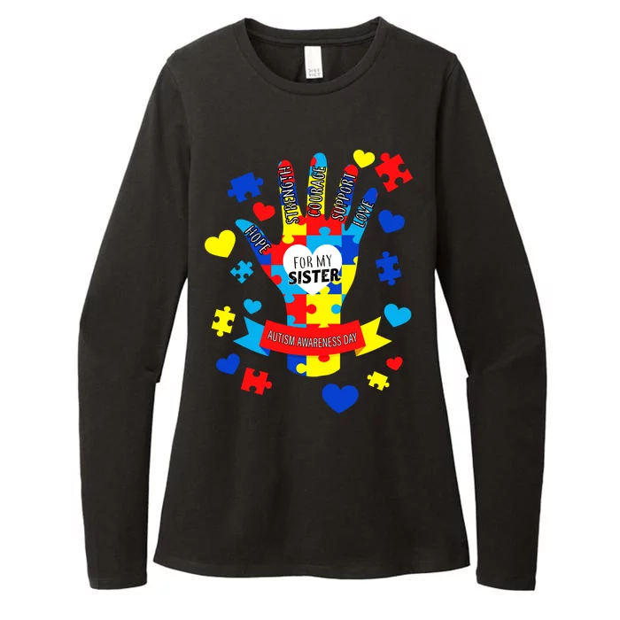 Support Autism Awareness Day For My Sister Womens CVC Long Sleeve Shirt