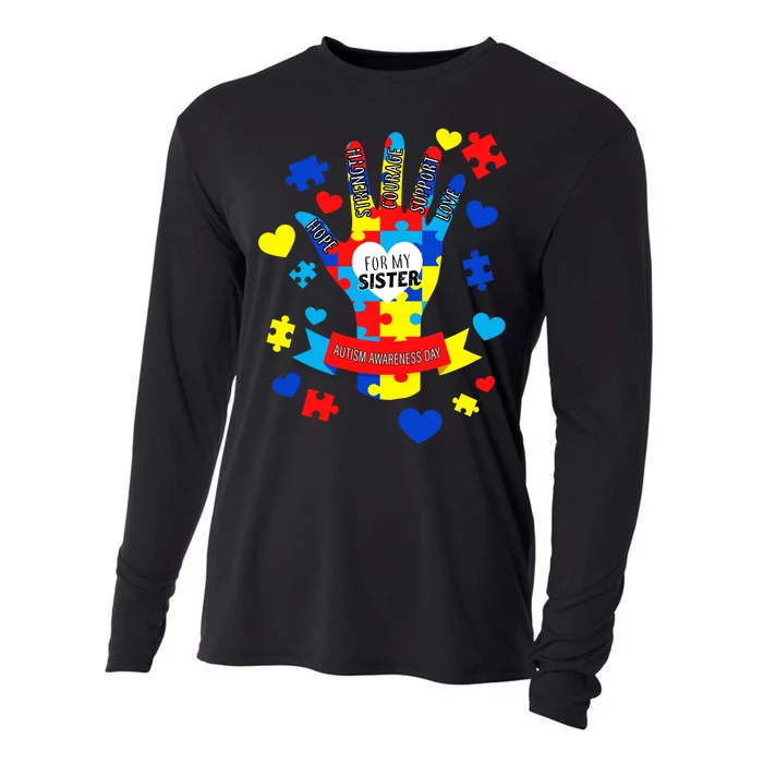 Support Autism Awareness Day For My Sister Cooling Performance Long Sleeve Crew