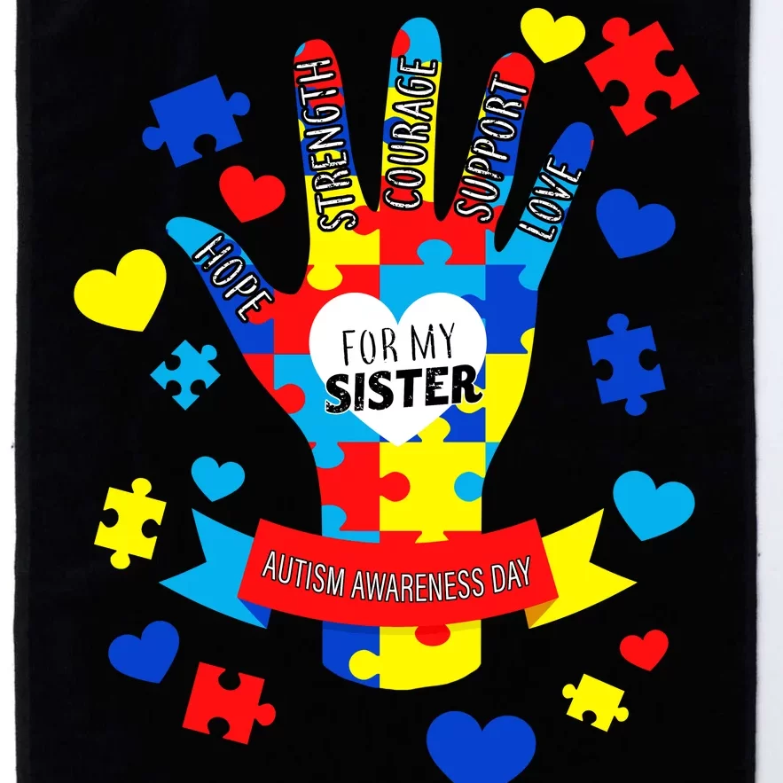 Support Autism Awareness Day For My Sister Platinum Collection Golf Towel