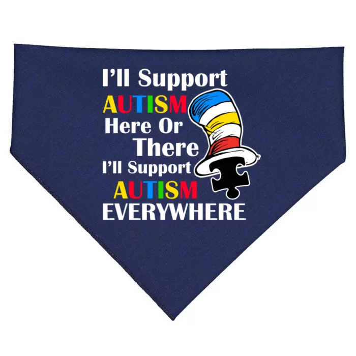 Support Autism Here Or There And Everywhere USA-Made Doggie Bandana